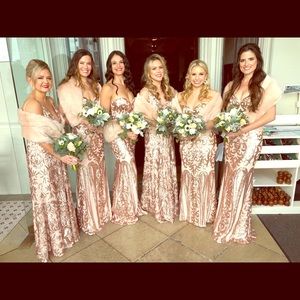 Bcbg rose gold sequin dress